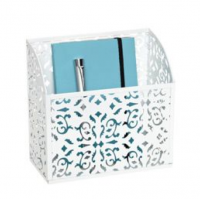 Magnetic Bin- Brocade White Large